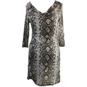 Michael Kors Draped Neck Snake Print Dress